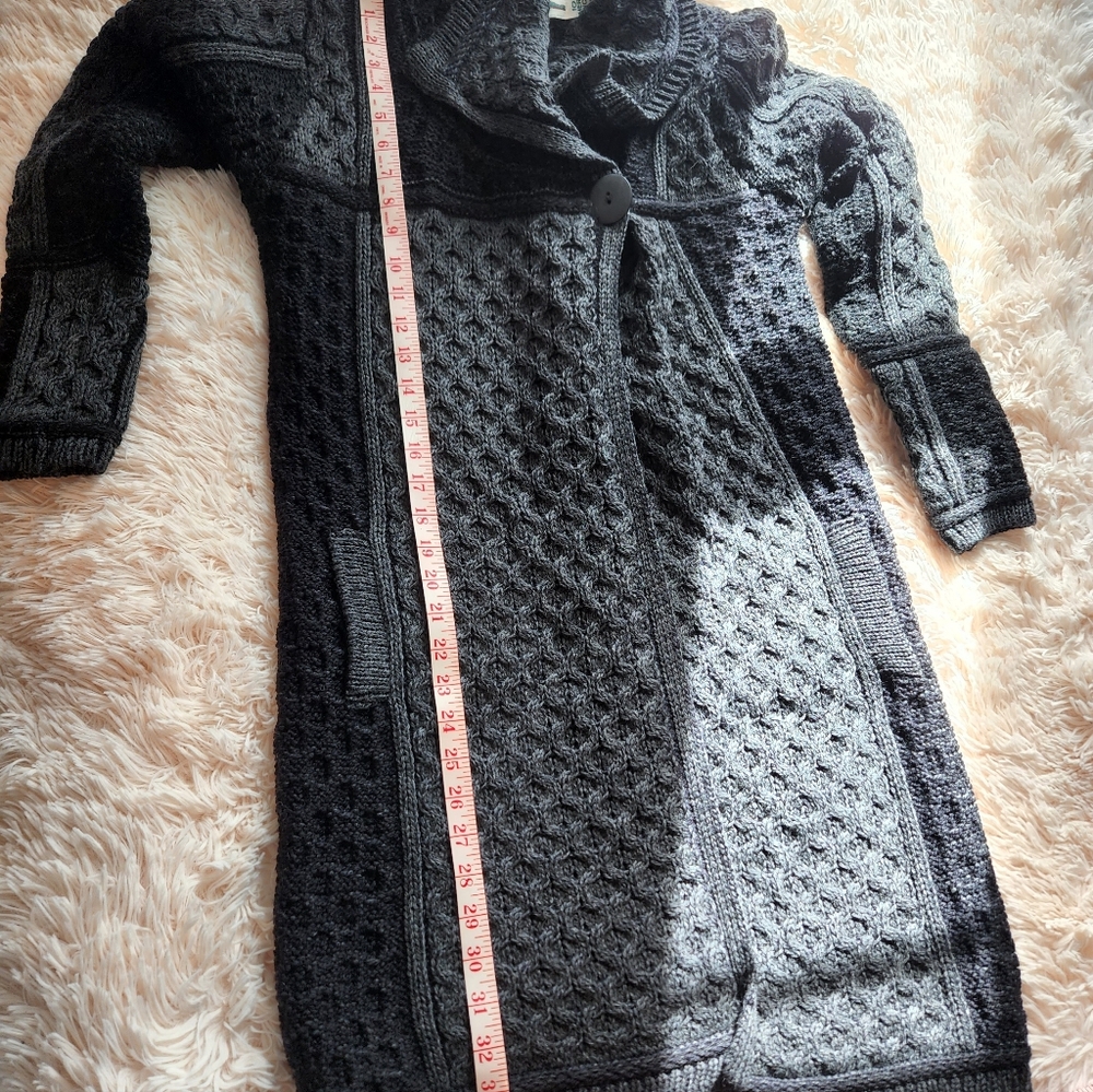 Aran Crafts Charcoal Knit Sweater Vintage - Picture 6 of 7